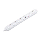 Electrical extension with 6 sockets , White Color